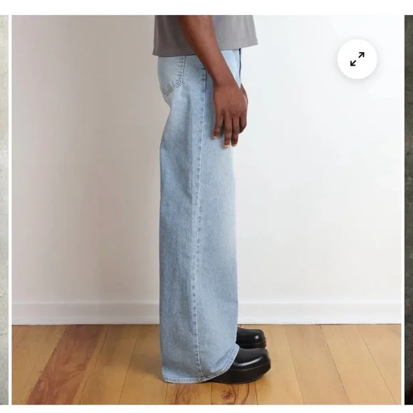 Men's Light Blue Wide-Leg flared Jeans